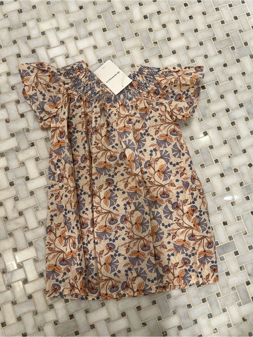 NWT- H&M Adorables brown floral, smocked dress- size 4T
